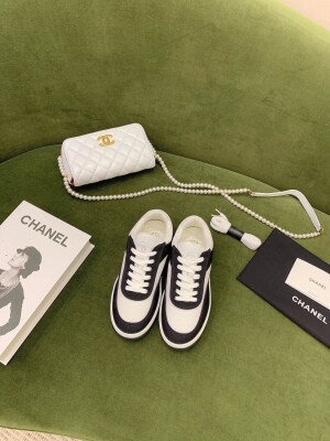 Chanel Women Sneakers Black N White Ss2022