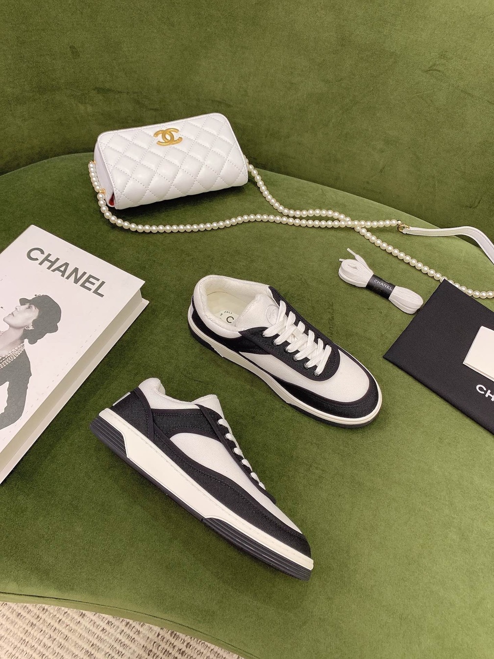 Chanel Women Sneakers Black N White Ss2022