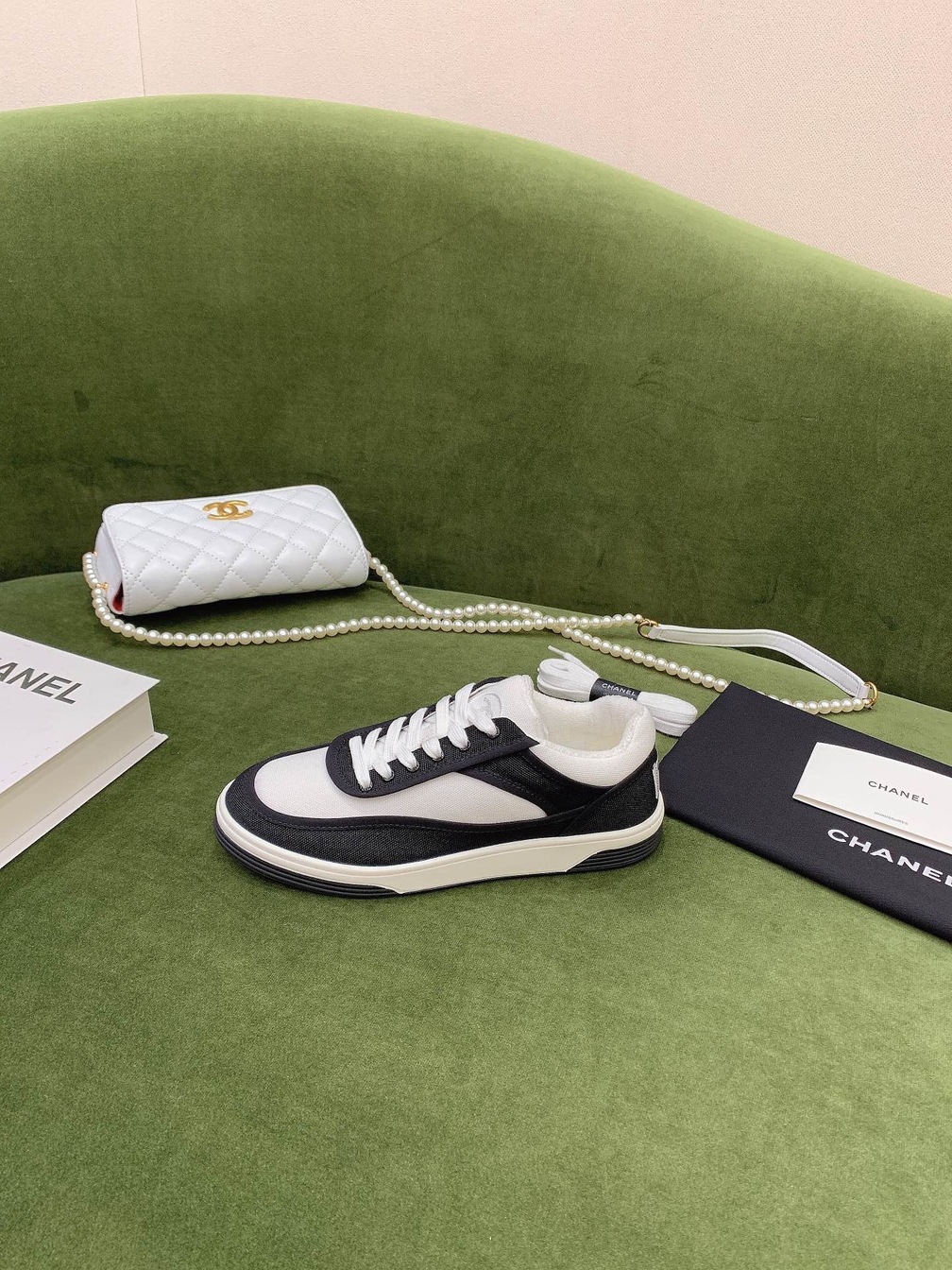 Chanel Women Sneakers Black N White Ss2022