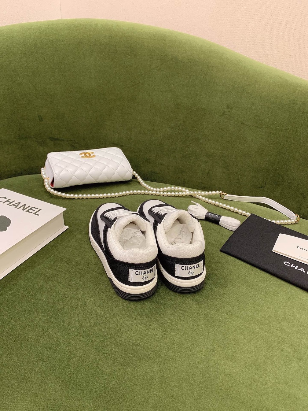 Chanel Women Sneakers Black N White Ss2022