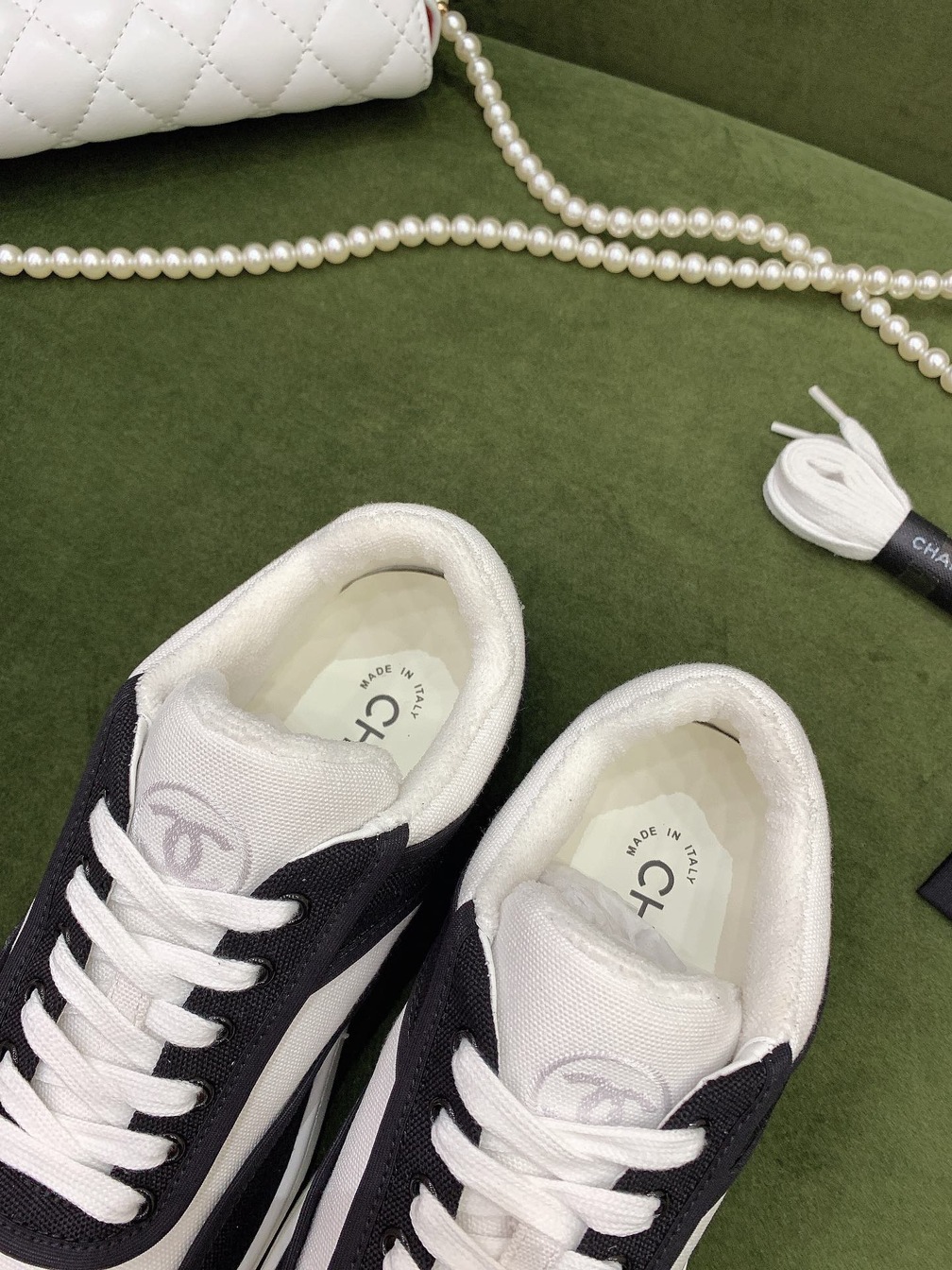 Chanel Women Sneakers Black N White Ss2022