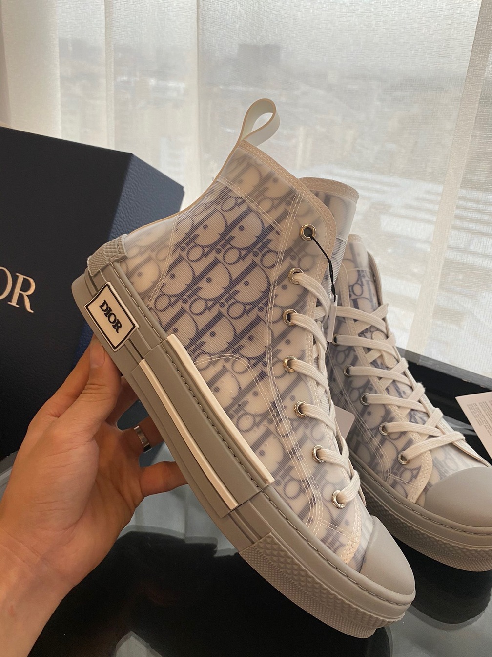 B23 High Top Gray N Blue Oblique