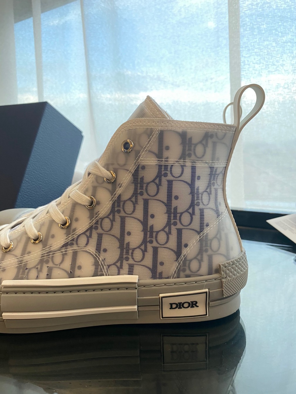 B23 High Top Gray N Blue Oblique