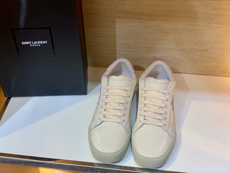 Ysl Canvas Letter Sneakers