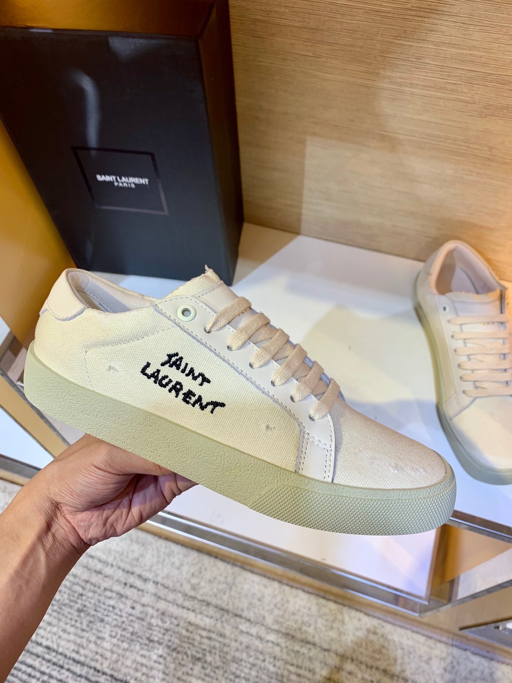 Ysl Canvas Letter Sneakers