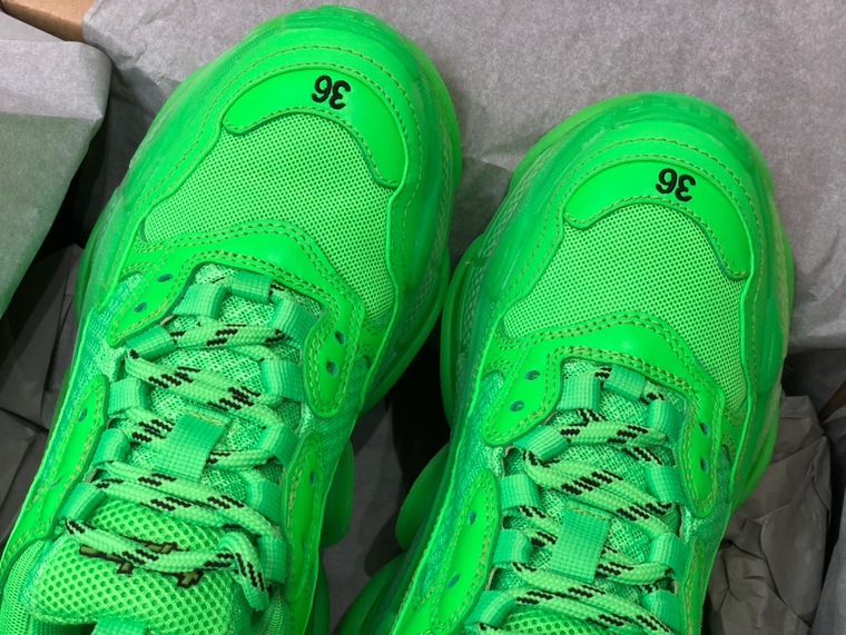Balenciage Trips Sneakers Neon Green Ss2022