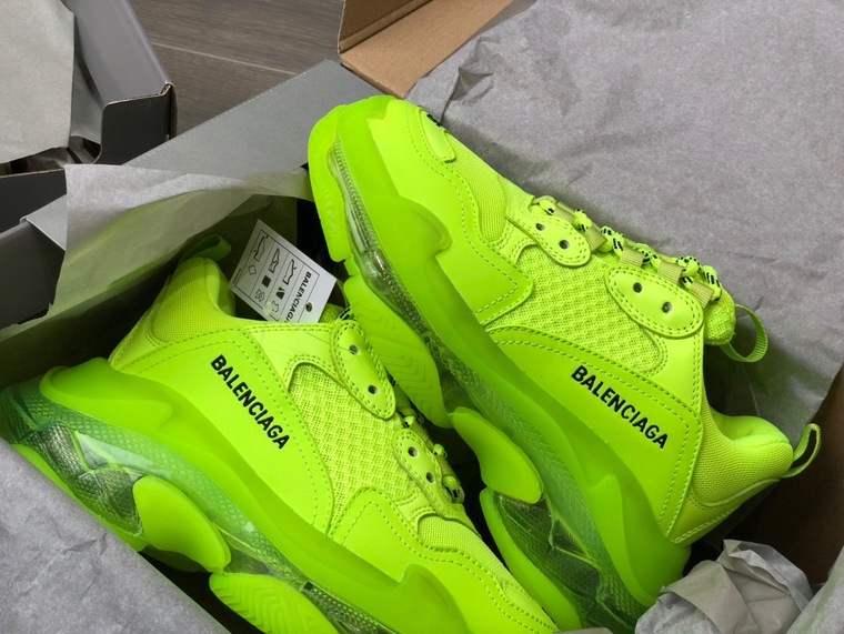 Balenciage Trips Sneakers Neon Yellow Ss2022