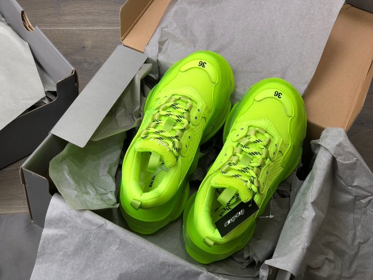 Balenciage Trips Sneakers Neon Yellow Ss2022