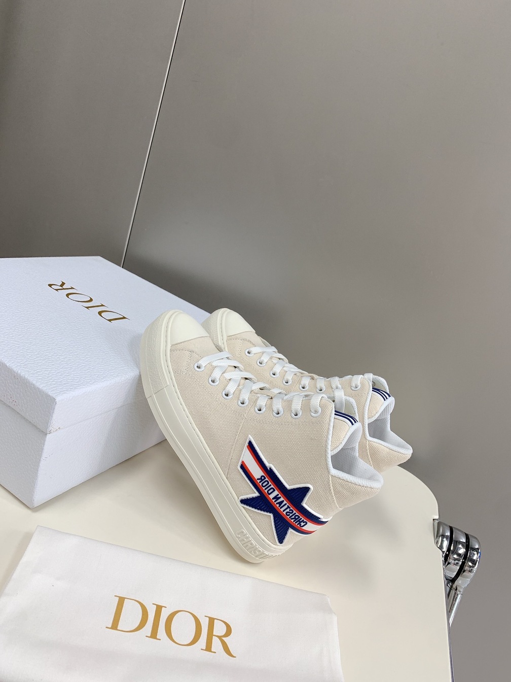 Dior Alps Sneakers Navy Blue Beige