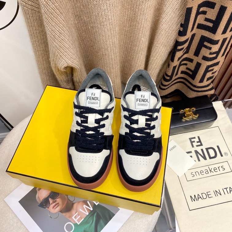 Fendi Sneakers Velvet Black Brown Ss2022