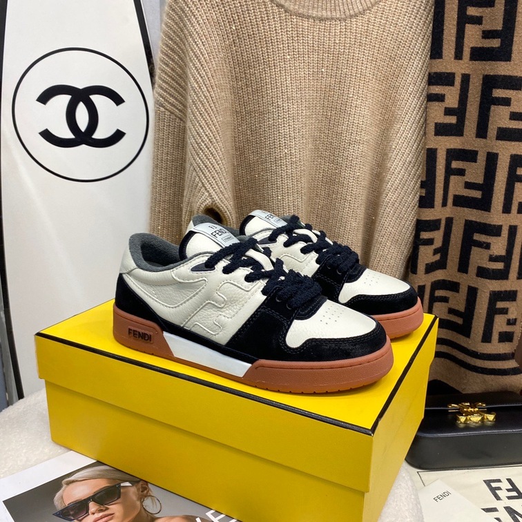 Fendi Sneakers Velvet Black Brown Ss2022
