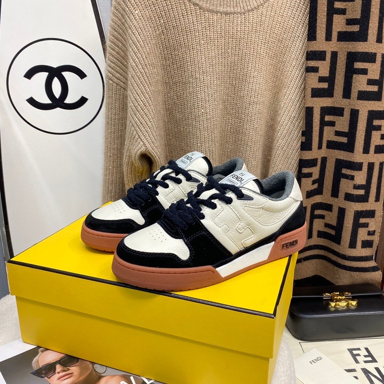 Fendi Sneakers Velvet Black Brown Ss2022