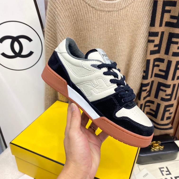 Fendi Sneakers Velvet Black Brown Ss2022