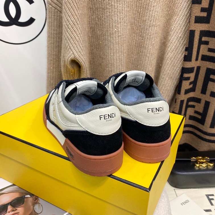 Fendi Sneakers Velvet Black Brown Ss2022