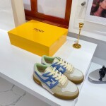 Fendi Sneakers Velvet Blue Beige Ss2022