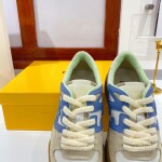 Fendi Sneakers Velvet Blue Beige Ss2022