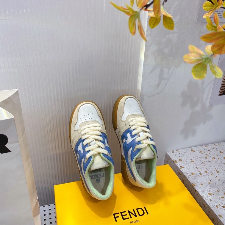 Fendi Sneakers Velvet Blue Beige Ss2022