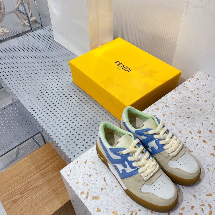 Fendi Sneakers Velvet Blue Beige Ss2022