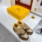 Fendi Sneakers Velvet Brown Dark Beige Ss2022