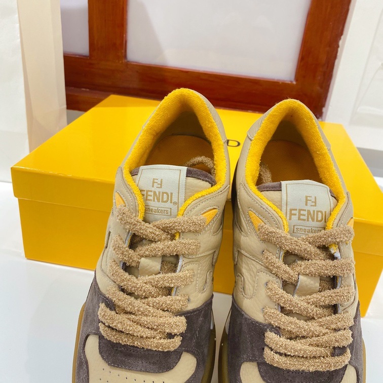 Fendi Sneakers Velvet Brown Dark Beige Ss2022