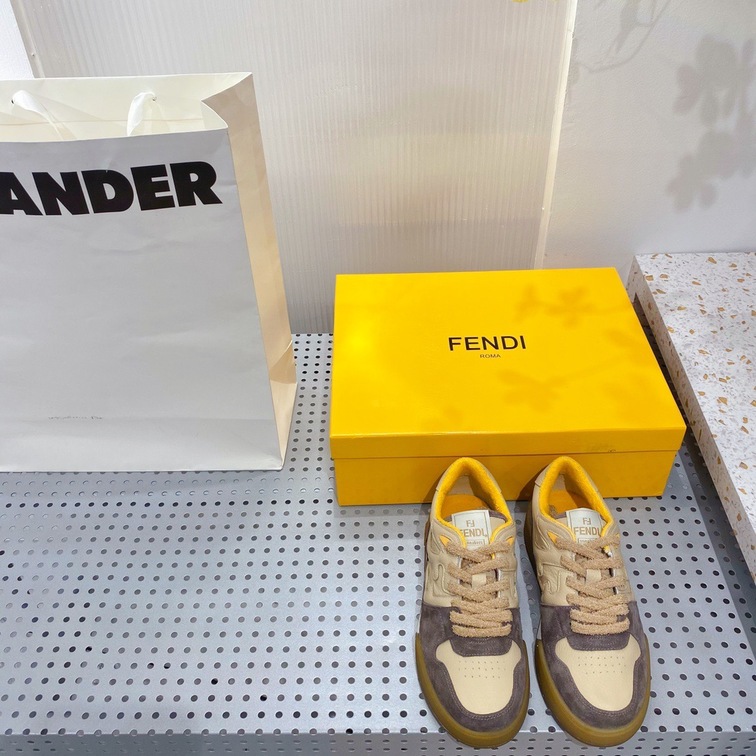 Fendi Sneakers Velvet Brown Dark Beige Ss2022