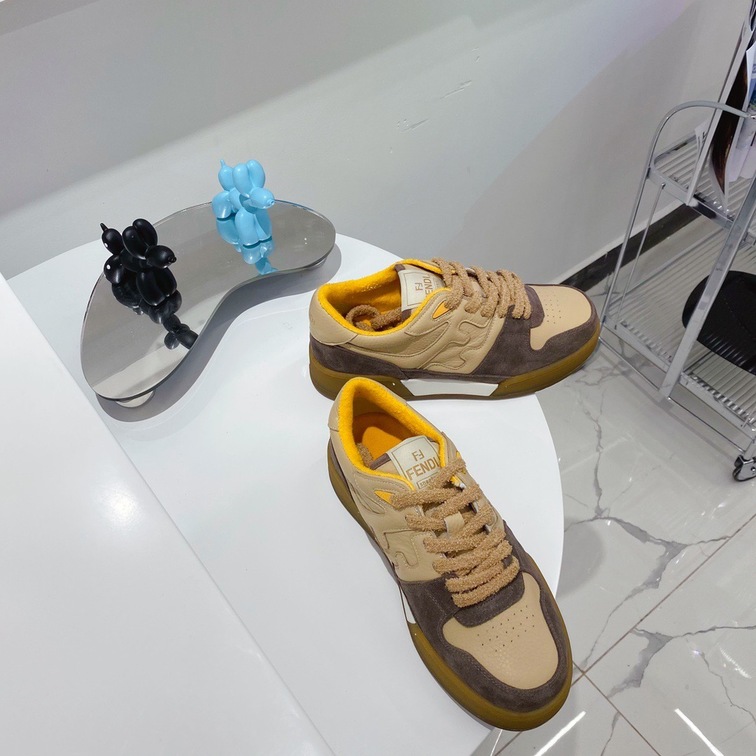 Fendi Sneakers Velvet Brown Dark Beige Ss2022