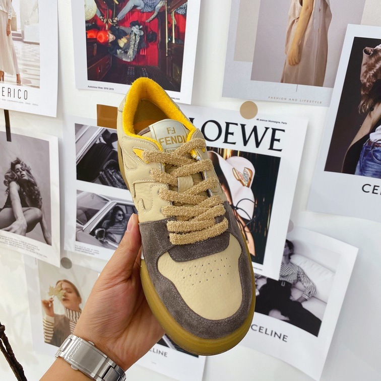 Fendi Sneakers Velvet Brown Dark Beige Ss2022