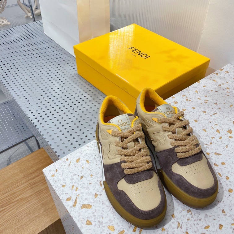 Fendi Sneakers Velvet Brown Dark Beige Ss2022
