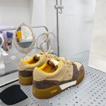 Fendi Sneakers Velvet Brown Dark Beige Ss2022