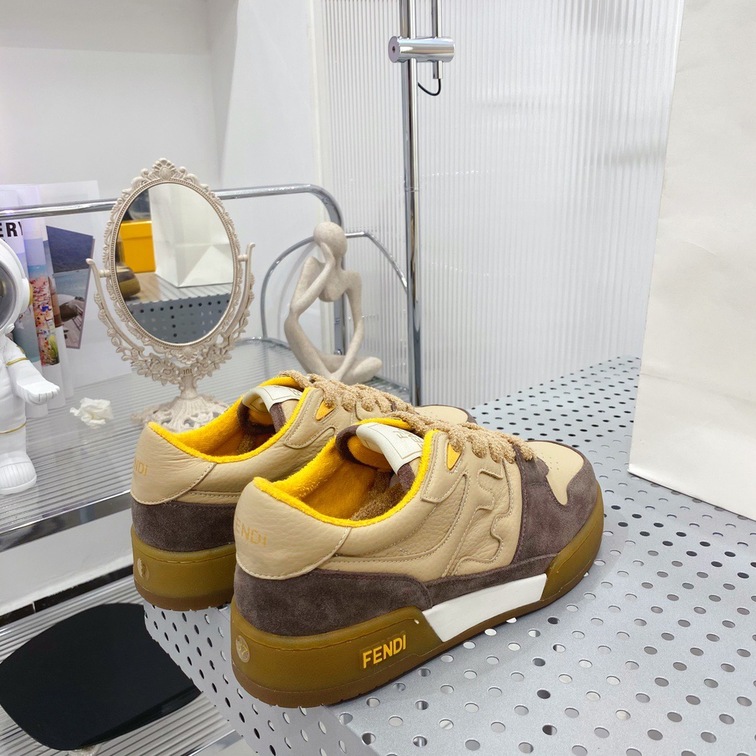 Fendi Sneakers Velvet Brown Dark Beige Ss2022