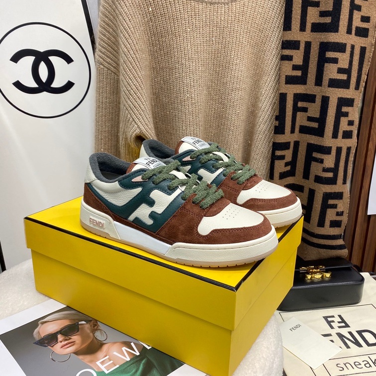 Fendi Sneakers Velvet Brown Green Ss2022