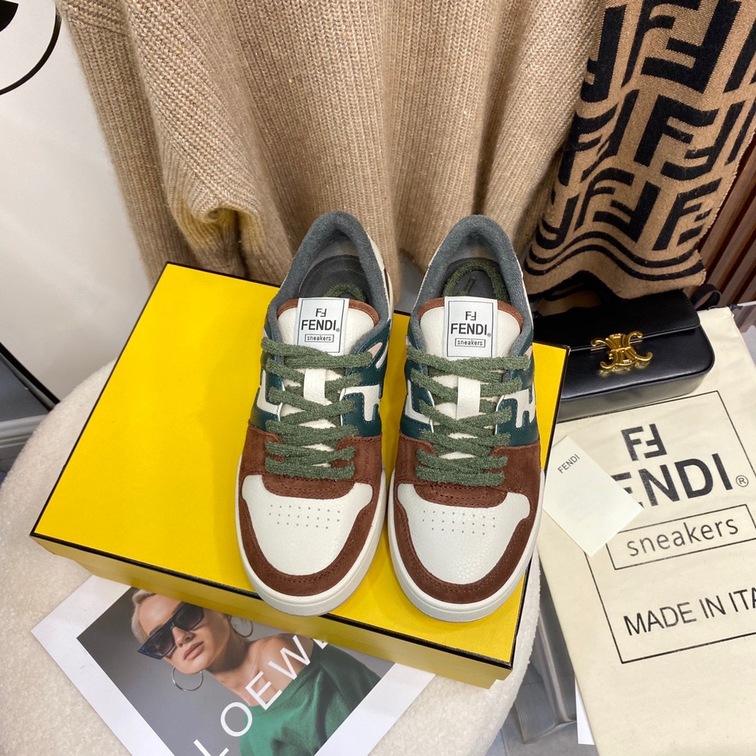 Fendi Sneakers Velvet Brown Green Ss2022