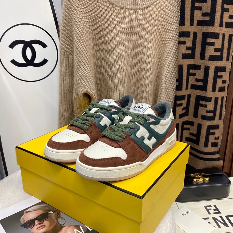 Fendi Sneakers Velvet Brown Green Ss2022