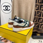 Fendi Sneakers Velvet Brown Green Ss2022