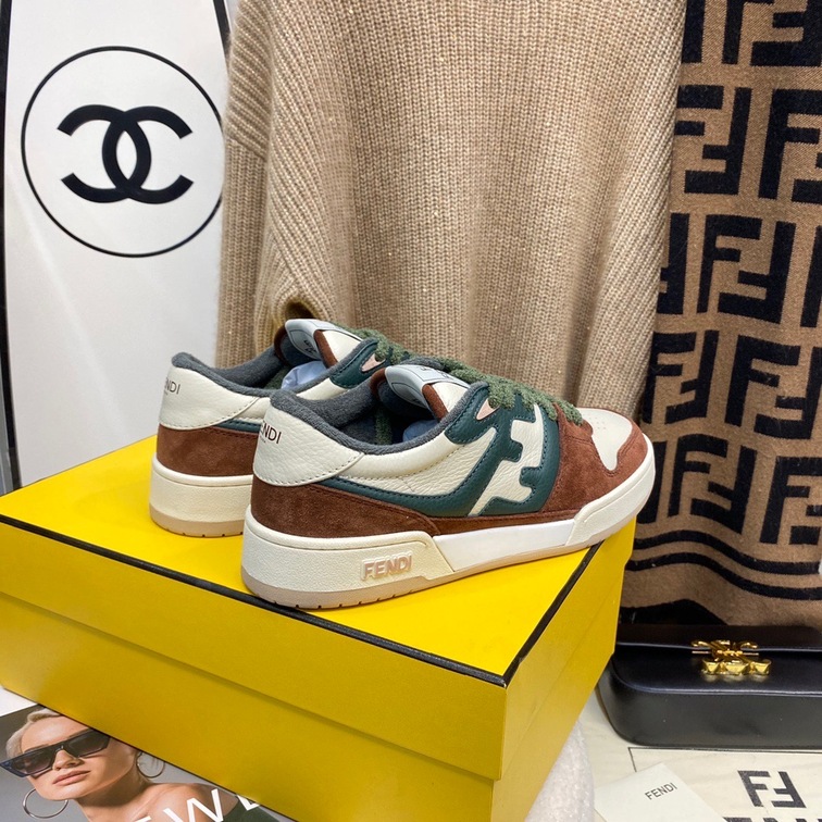 Fendi Sneakers Velvet Brown Green Ss2022