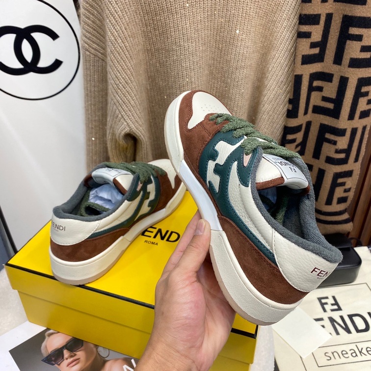 Fendi Sneakers Velvet Brown Green Ss2022