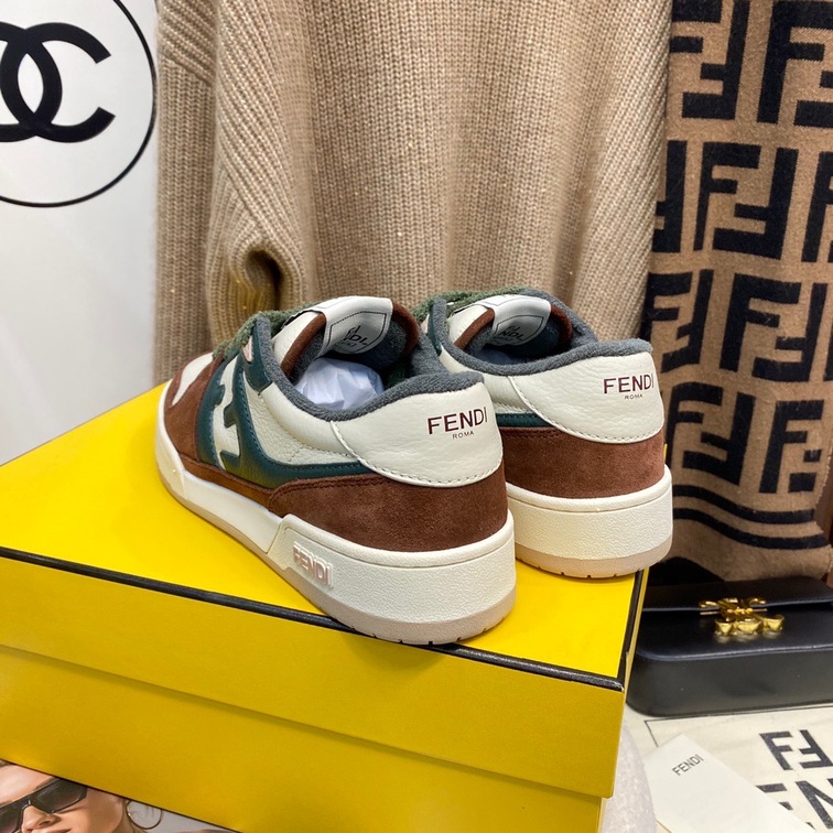 Fendi Sneakers Velvet Brown Green Ss2022