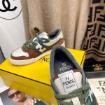 Fendi Sneakers Velvet Brown Green Ss2022