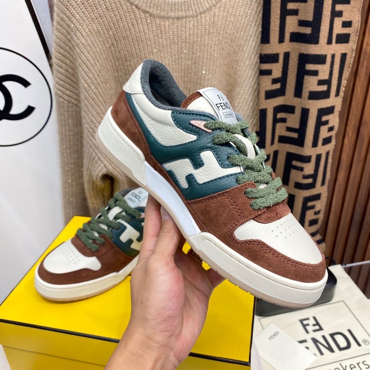 Fendi Sneakers Velvet Brown Green Ss2022