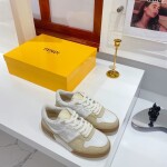 Fendi Sneakers Velvet White Beige Ss2022