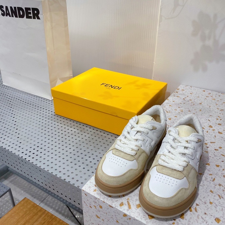 Fendi Sneakers Velvet White Beige Ss2022