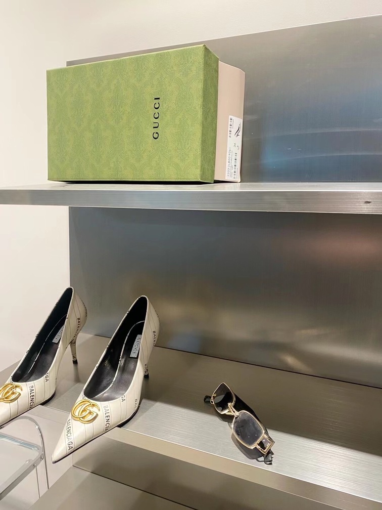 Guccixbalen Heels White Ss2022
