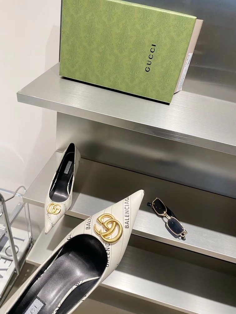 Guccixbalen Heels White Ss2022