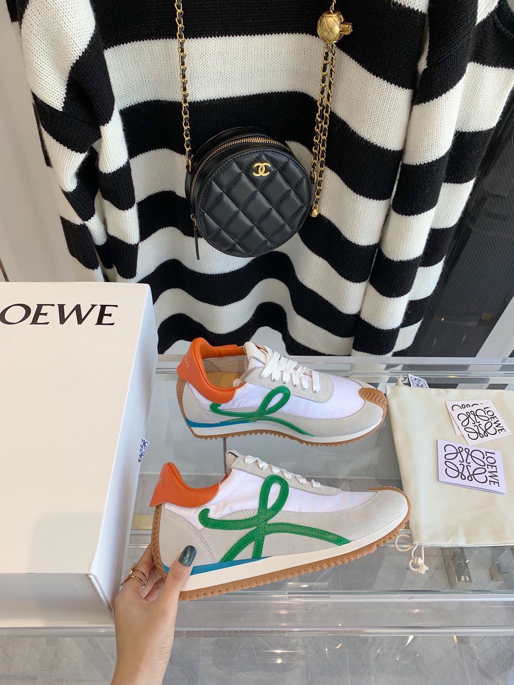 Loewe Sneakers White Green Ss2022
