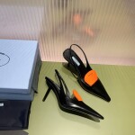 Prada Pump Heels Leather Black Orange Ss2022