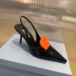Prada Pump Heels Leather Black Orange Ss2022
