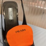 Prada Pump Heels Leather Black Orange Ss2022