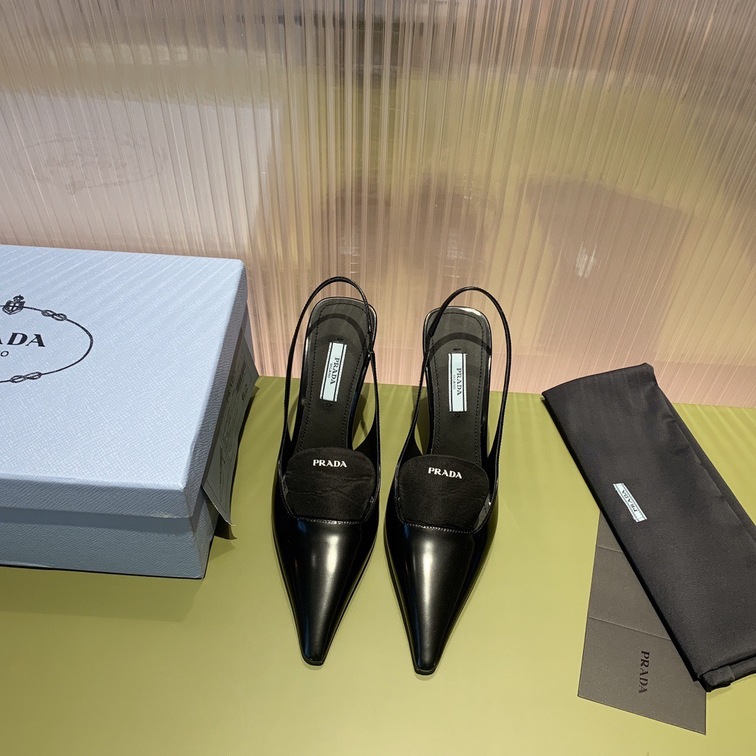 Prada Pump Heels Leather Black Ss2022