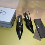 Prada Pump Heels Leather Black Ss2022