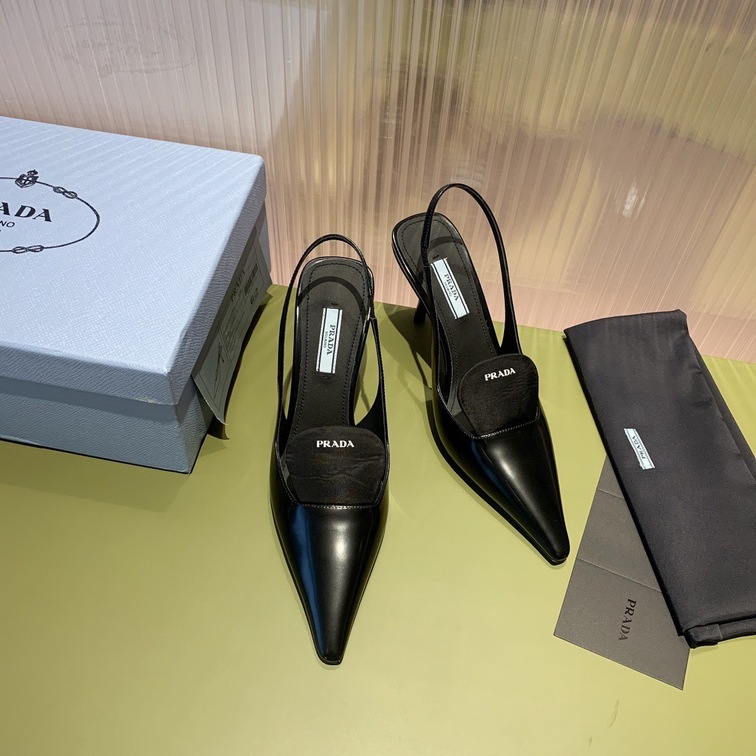 Prada Pump Heels Leather Black Ss2022